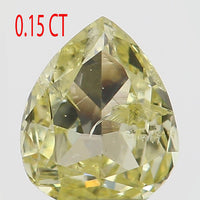 0.15 CT Natural Loose Diamond, Pear Diamond, Yellow Color Diamond, Rustic Diamond, Pear Cut Diamond, Fancy Color Diamond L5486