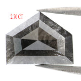 Natural Loose Antique Diamond Black Grey Color 2.70 CT 9.95 MM Antique Shape Rose Cut Diamond L8254