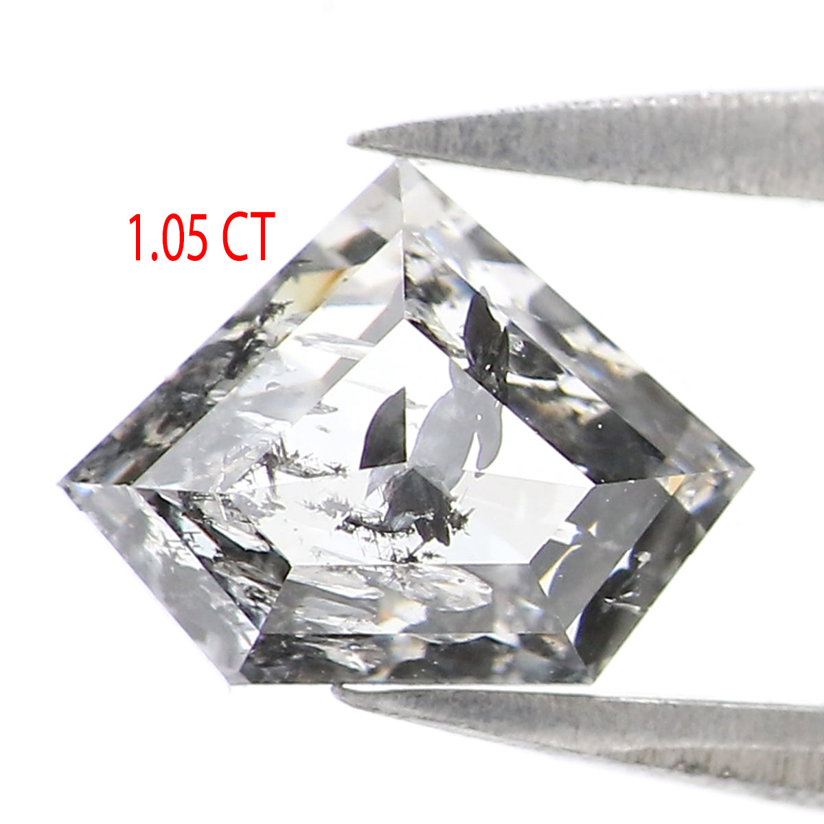 1.05 Ct Natural Loose Shield Shape Diamond Salt And Pepper Shield Cut Diamond 5.90 MM Black Gray Color Shield Shape Rose Cut Diamond QL2673