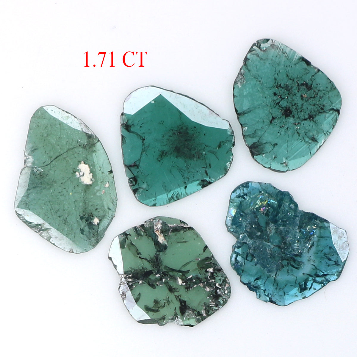 1.71 CT Natural Loose Slice Shape Diamond Blue Color Slice Cut Diamond 7.55 MM Natural Loose Blue Color Slice Irregular Cut Diamond KQ2461