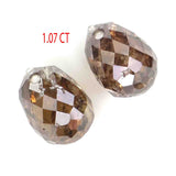 Natural Loose briolette Brown Color Diamond 1.07 CT 4.90 MM Drop Shape Rose Cut Diamond L9993