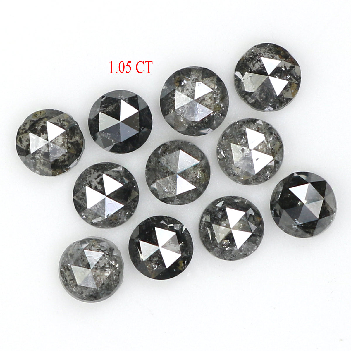 Natural Loose Rose Cut Salt And Pepper Diamond Black Grey Color 1.05 CT 2.70 MM Rose Cut Shape Diamond KDL1552