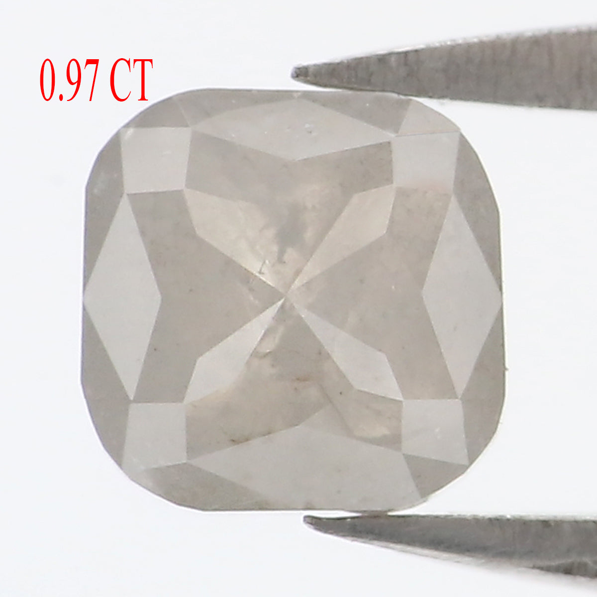 Natural Loose Cushion Grey Color Diamond 0.97 CT 5.40 MM Cushion Shape Rose Cut Diamond L7331