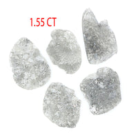 Natural Loose Slice Diamond Black Grey Color 1.55 CT 8.60 MM Slice Shape Rose Cut Diamond L5160
