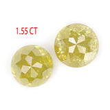 Natural Loose Rose Cut Yellow Color Diamond 1.55 CT 4.91 MM Round Rose Cut Shape Diamond KDK2508