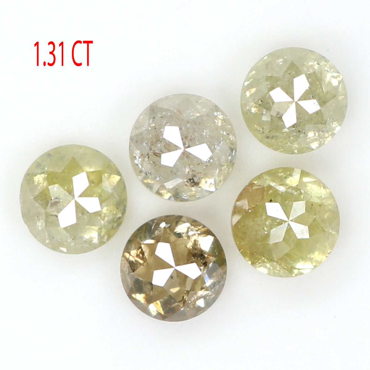 Natural Loose Rose Cut Diamond Yellow Grey Color 1.31 CT 3.50 MM Rose Cut Shape Diamond L1776