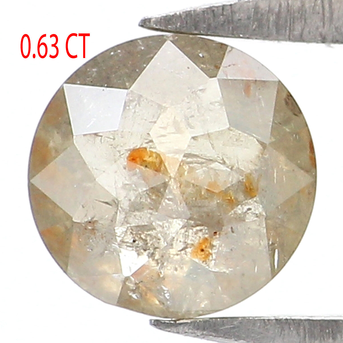 Natural Loose Rose Cut Diamond Grey Brown Color 0.63 CT 5.15 MM Round Rose Cut Shape Diamond L2194