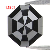 Natural Loose Octagon Black Color Diamond 1.15 CT 7.30 MM Octagon Shape Rose Cut Diamond KR2229