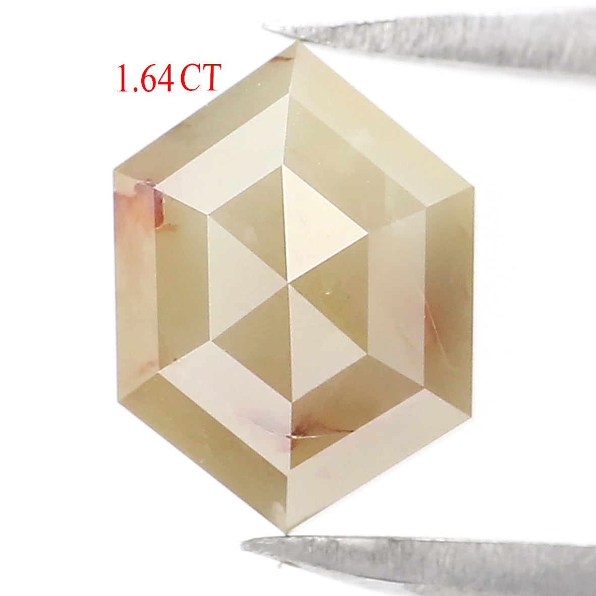 Natural Loose Hexagon Gray Green Color Diamond 1.64 CT 7.80 MM Hexagon Shape Rose Cut Diamond L7812