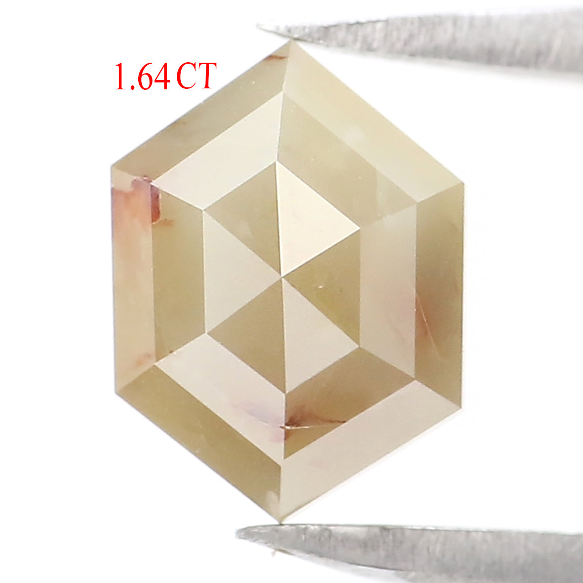 1.64 CT Natural Loose Hexagon Shape Diamond Grey Color Hexagon Cut Diamond 7.80 MM Natural Loose Green Color Hexagon Rose Cut Diamond LQ7812