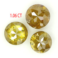 Natural Loose Round Rose Cut Yellow Brown Color Diamond 1.06 CT 3.95 MM Round Rose Cut Diamond L1039