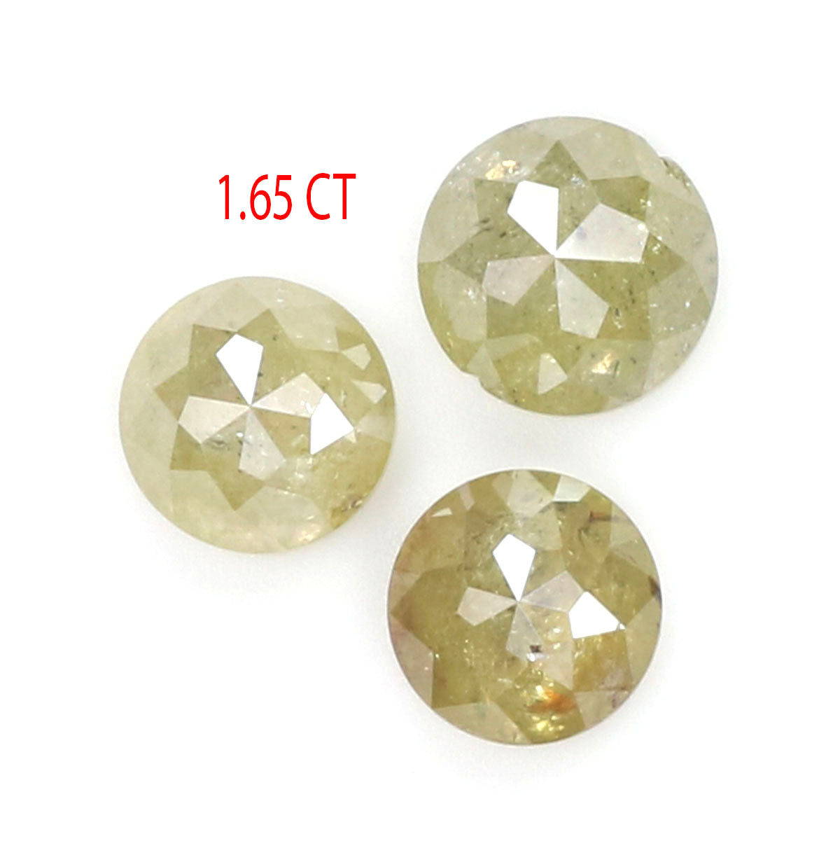 Natural Loose Rose Cut Yellow Color Diamond 1.65 CT 4.50 MM Round Rose Cut Shape Diamond L9211