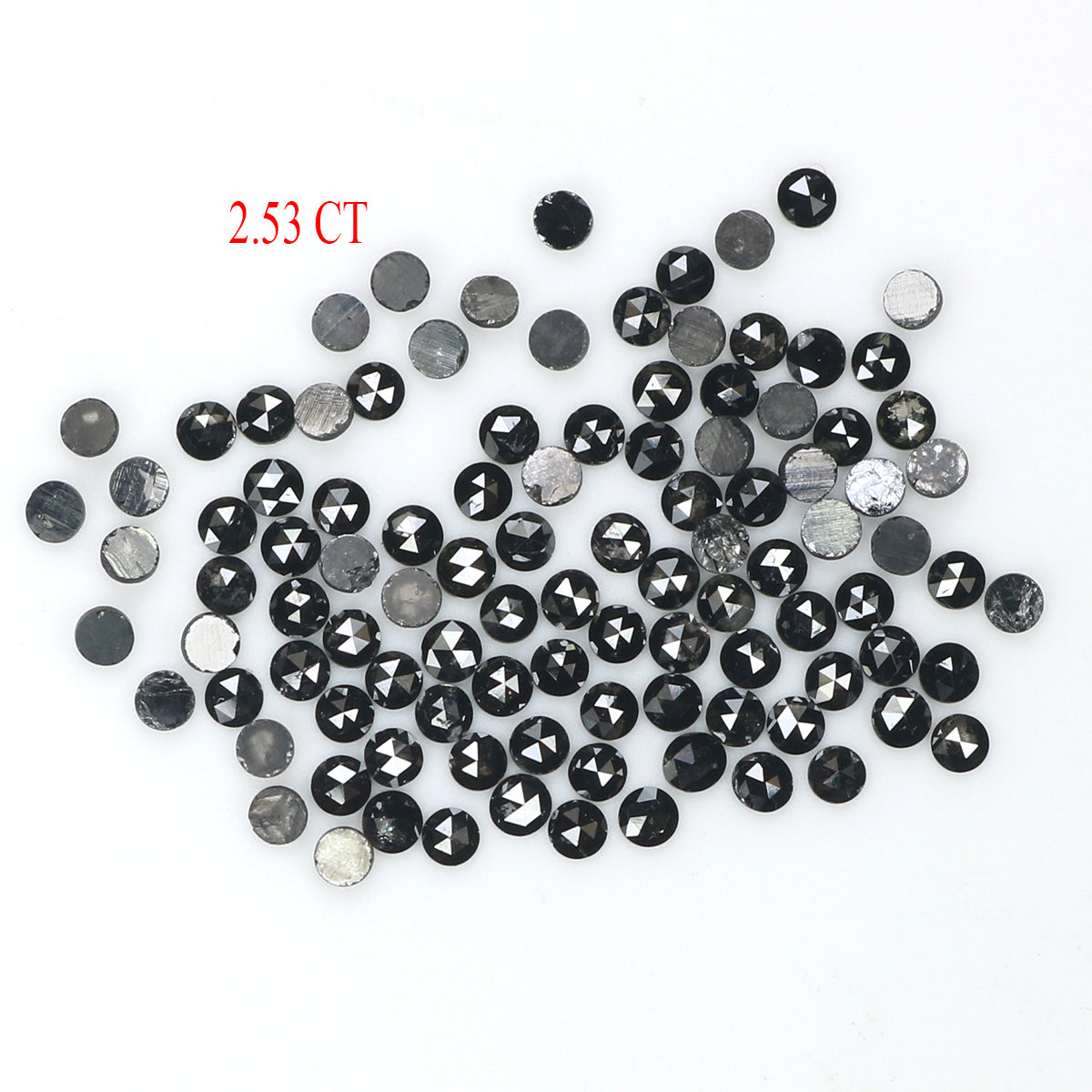 2.53 CT Natural Loose Round Shape Diamond Black Color Round Diamond 1.80 MM Natural Loose Diamond Black Color Round Rose Cut Diamond LQ1870
