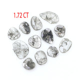 Natural Loose Slice Salt And Pepper Diamond Black Grey Color 1.72 CT 4.34 MM Slice Shape Rose Cut Diamond L2515