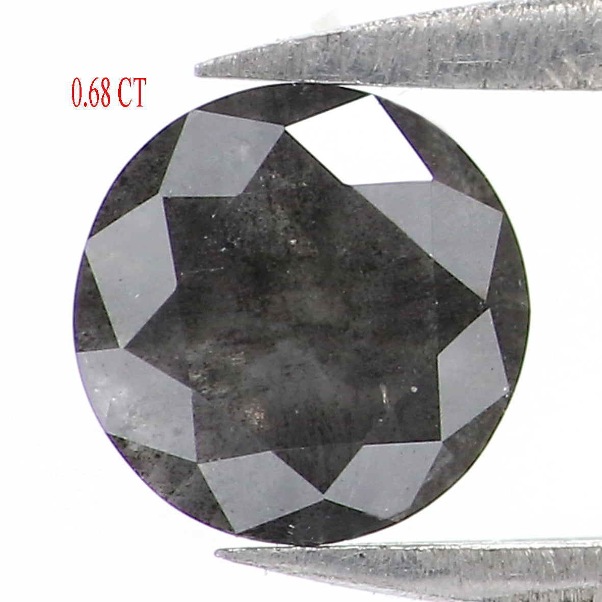 0.68 CT Natural Loose Round Shape Diamond Black Grey Color Round Cut Diamond 5.30 MM Salt And Pepper Round Brilliant Cut Diamond LQ1765