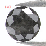 Natural Loose Round Salt And Pepper Diamond Black Grey Color 0.68 CT 5.30 MM Round Brilliant Cut Diamond L1765