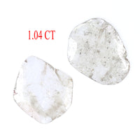 Natural Loose Slice Ice Grey Color Diamond 1.04 CT 9.50 MM Slice Shape Rose Cut Diamond L7692