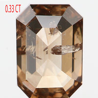 0.33 Ct Natural Loose Diamond, Emerald Cut Diamond, Brown Diamond, Polished Diamond, Rose Cut Diamond, Rustic Diamond, Antique Diamond L494