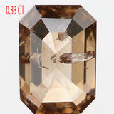0.33 Ct Natural Loose Diamond, Emerald Cut Diamond, Brown Diamond, Polished Diamond, Rose Cut Diamond, Rustic Diamond, Antique Diamond L494