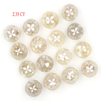 Natural Loose Rose Cut Diamond Grey Color 2.35 CT 2.90 MM Round Rose Cut Shape Diamond L6202