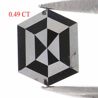 Natural Loose Hexagon Diamond, Hexagon Black Color Diamond, Natural Loose Diamond, Hexagon Rose Cut Diamond 0.49 CT Hexagon Shape KR2646