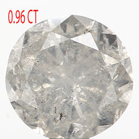 0.96 Ct Natural Loose Diamond, Grey Diamond, Round Diamond, Round Brilliant Cut Diamond, Sparkling Diamond, Rustic Diamond L206