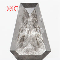 0.69 CT Natural Loose Diamond, Coffin Cut Diamond, Salt and Pepper Diamond, Black Diamond, Grey Diamond, Antique Rose Cut Diamond KDL506