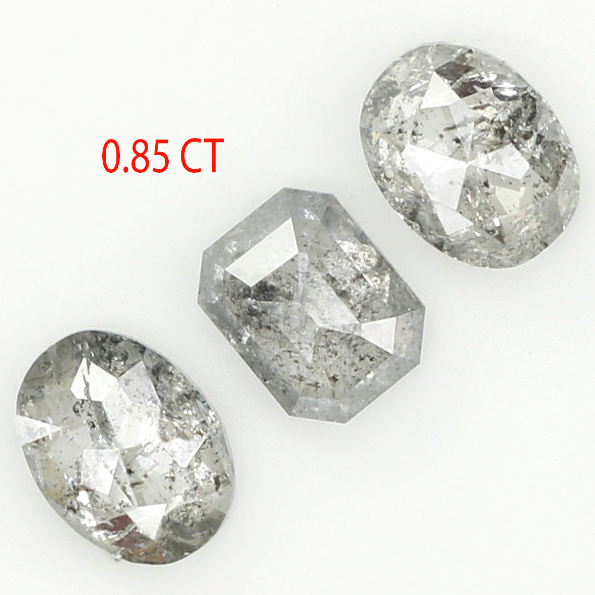 0.85 CT Natural Loose Mix Shape Diamond Salt And Pepper Mix Shape Diamond 4.25 MM Natural Black Grey Color Mix Shape Rose Cut Diamond QL636