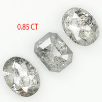 0.85 Ct Natural Loose Diamond, Mix Diamond, Salt And Pepper Diamond, Black Diamond, Grey Diamond, Minimal Diamond, Geometric Diamond, KDL636