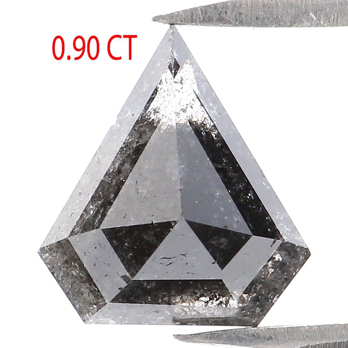 0.90 Ct Natural Loose Shield Shape Diamond Black Color Shield Cut Diamond 8.05 MM Natural Loose Salt And Pepper Shield Cut Diamond LQ2203