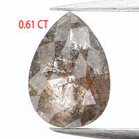 0.61 CT Natural Loose Diamond, Pear Diamond, Grey Diamond, Brown Diamond, Rustic Diamond, Pear Cut Diamond, Fancy Color Diamond, KR2332