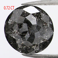 0.72 Ct Natural Loose Diamond, Round Rose Cut Diamond, Black Diamond, Gray Diamond, Salt and Pepper Diamond, Rose Cut Diamond L697