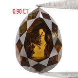 Natural Loose Pear Deep Fancy Brown Color Diamond 0.90 CT 7.30 MM Pear Shape Rose Cut Diamond KR127
