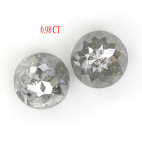 Natural Loose Rose Cut Salt And Pepper Diamond Black Grey Color 0.98 CT 4.55 MM Rose Cut Shape Diamond KDK2442