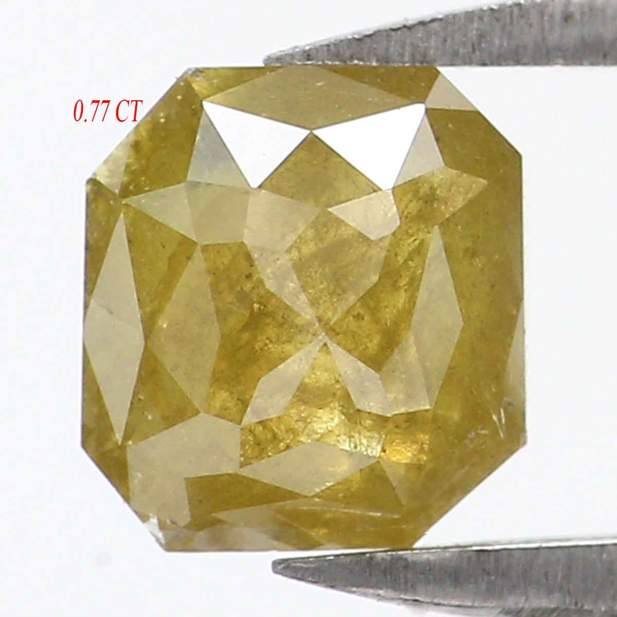 Natural Loose Radiant Diamond Green Yellow Color 0.77 CT 5.60  MM Radiant Shape Rose Cut Diamond KR619