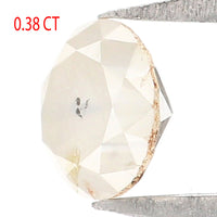 Natural Loose Round Brilliant Cut Diamond Grey Milky Color 0.38 CT 4.40 MM Round Shape Rose Cut Diamond L6369