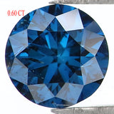 Natural Loose Round Blue Color Diamond 0.60 CT 5.15 MM Round Brilliant Cut Diamond KDL1659