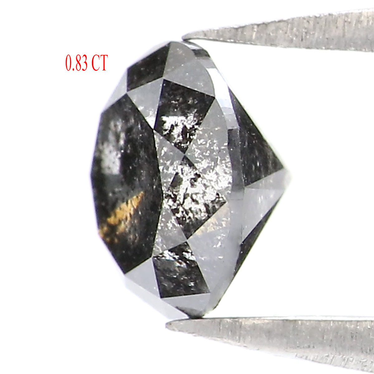 0.83 CT Natural Loose Round Shape Diamond Black Grey Color Round Cut Diamond 5.70 MM Salt And Pepper Round Brilliant Cut Diamond QL2168