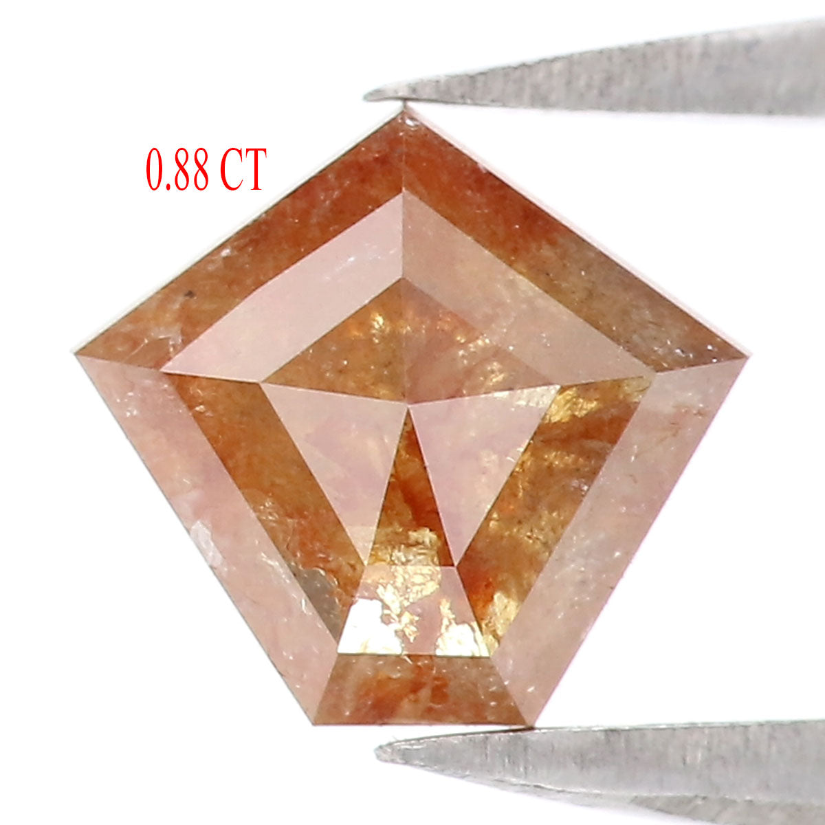 Natural Loose Pentagon Diamond Brown Color 0.88 CT 6.50 MM Pentagon Shape Rose Cut Diamond L9675