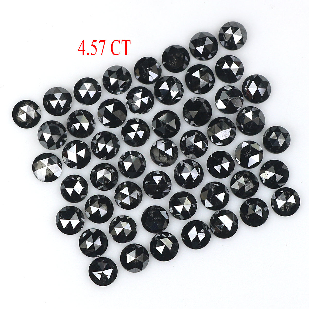 Natural Loose Round Rose Cut Diamond Black Color 4.57 CT 2.70 MM Rose Cut Shape Diamond L1763