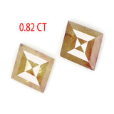 Natural Loose Kite Pair Brown Color Diamond 0.82 CT 6.49 MM Kite Rose Cut Diamond KDL2462