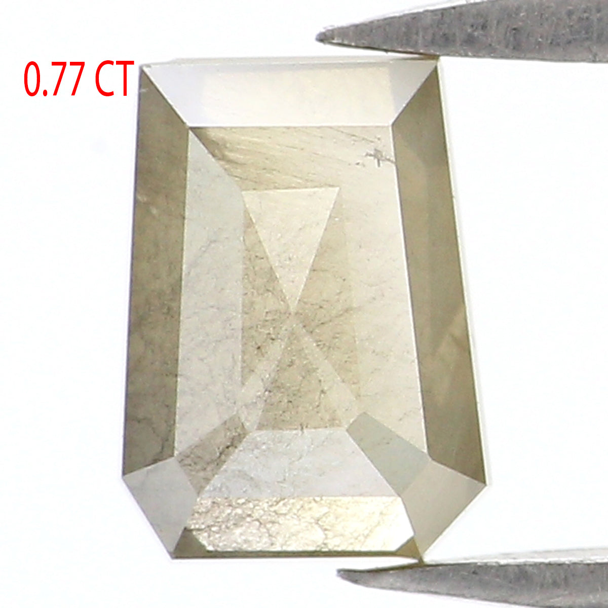 0.77 CT Natural Loose Coffin Shape Diamond Coffin Shape Diamond 6.00 MM Natural Green Grey Color Diamond Coffin Rose Cut Diamond QL5850