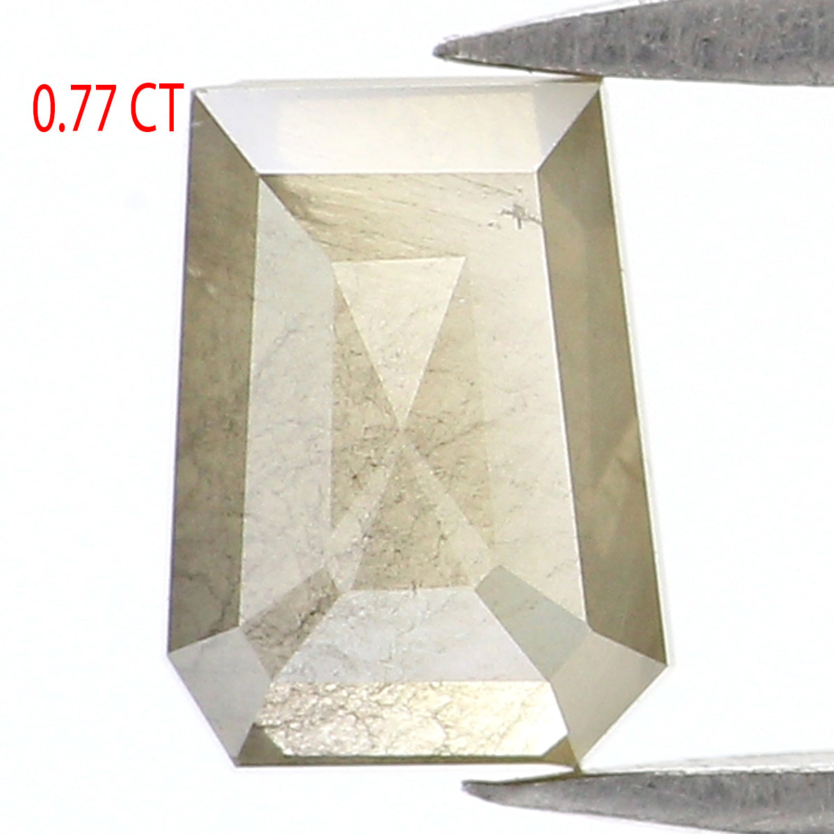 Natural Loose Coffin Grey Green Color Diamond 0.77 CT 6.00 MM Coffin Shape Rose Cut Diamond KDL5850