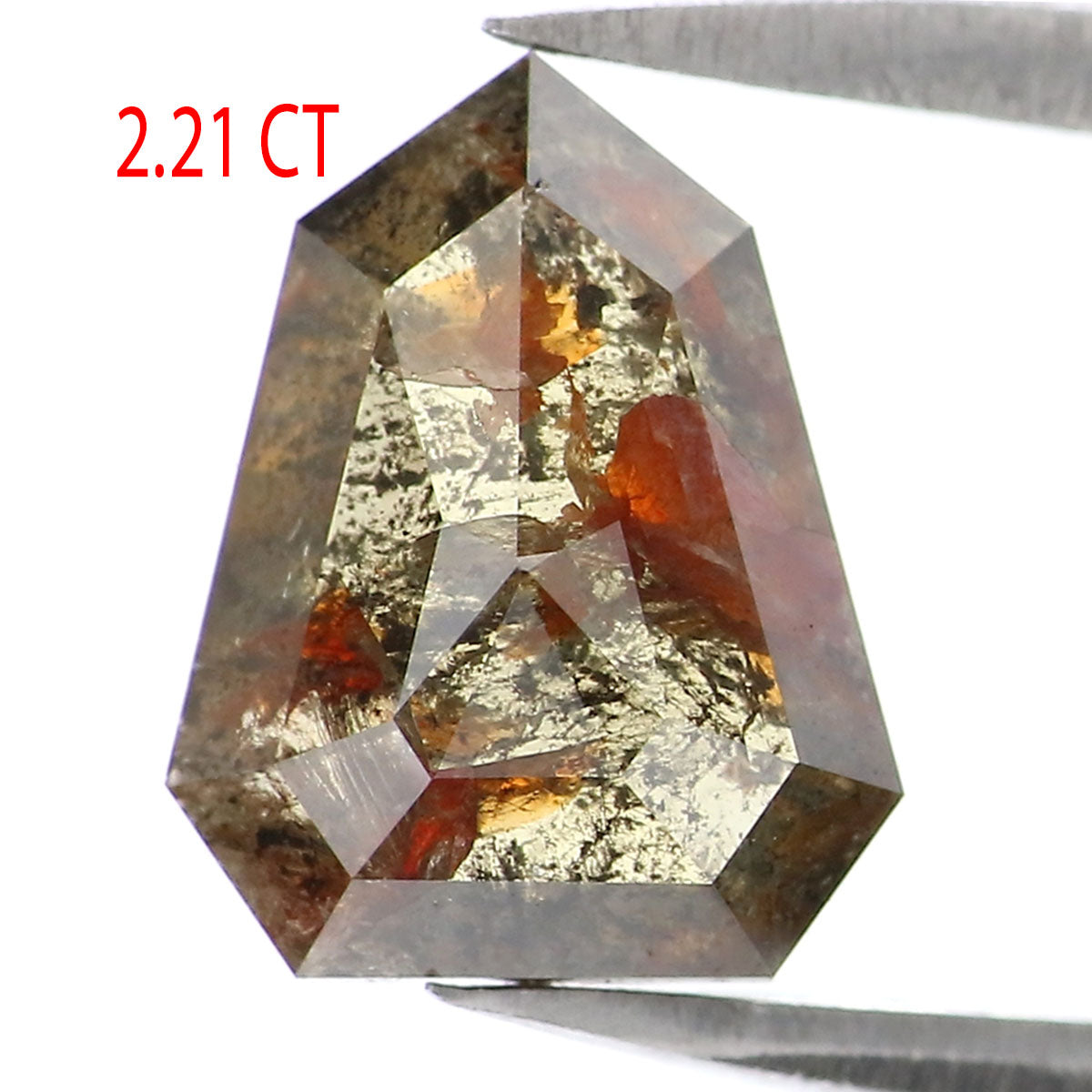 Natural Loose Shield Brown Color Diamond 2.21 CT 9.35 MM Shield Shape Rose Cut Diamond L2117