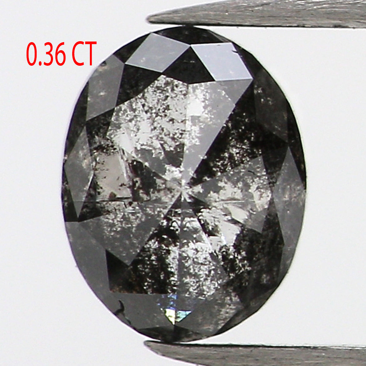 0.36 CT Natural Loose Oval Shape Diamond Salt And Pepper Oval Cut Diamond 4.70 MM Natural Loose Black Grey Color Oval Rose Cut Diamond LQ698