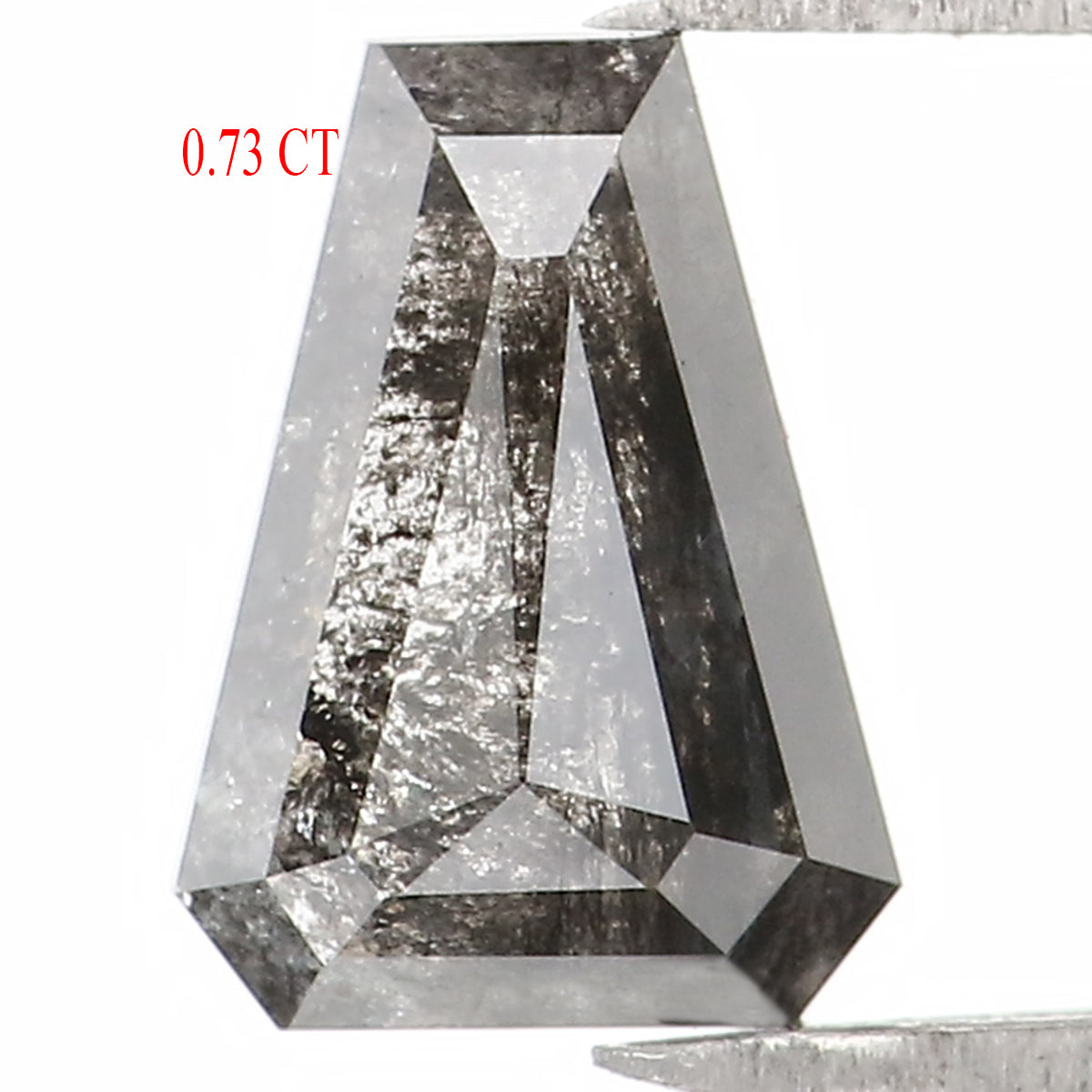 0.73 CT Natural Loose Coffin Shape Diamond Salt And Pepper Coffin Shape Diamond 7.15 MM Black Grey Color Coffin Rose Cut Diamond QL1297