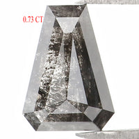 Natural Loose Coffin Salt And Pepper Diamond Black Grey Color 0.73 CT 7.15 MM Coffin Shape Rose Cut Diamond KDL1297