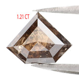 Natural Loose Shield Diamond Brown Black Color 1.21 CT 6.75 MM Shield Shape Rose Cut Diamond L9591