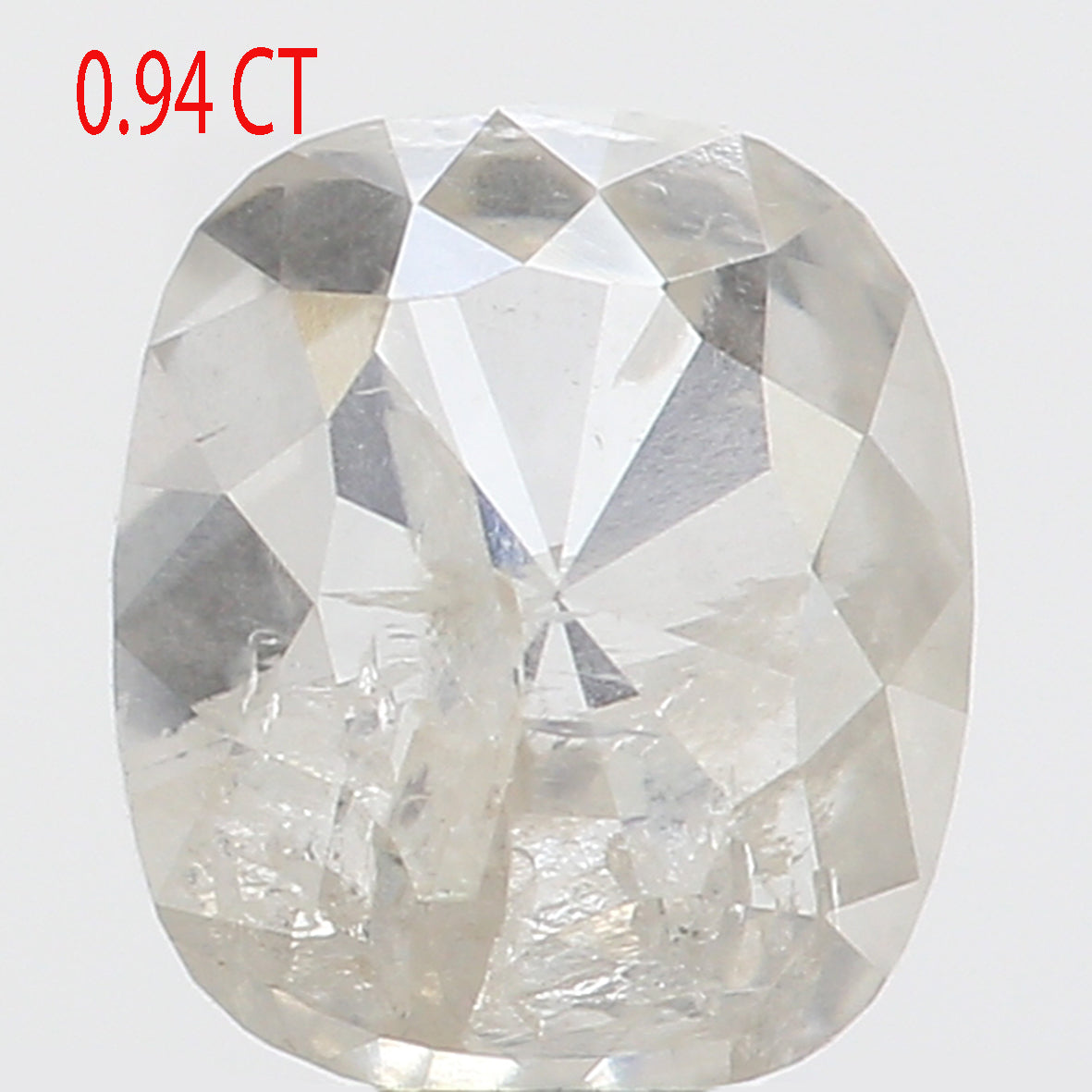 0.94 Ct Natural Loose Diamond, Cushion Diamond, Milky White Diamond, Polished Diamond, Rose Cut Diamond, Rustic Diamond KDL5089