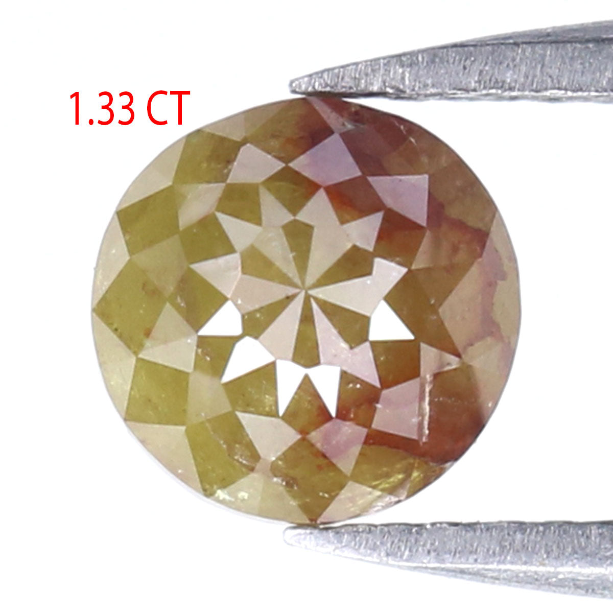 Natural Loose Rose Cut Yellow Brown Color Diamond 1.33 CT 5.90 MM Round Rose Cut Shape Diamond L8848